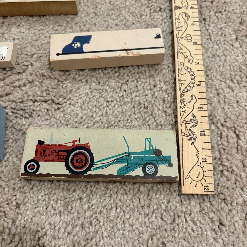 Vintage The Cat's Meow 1990s Blocks Decor Collection Lot of 8 Signed and Marked‎
